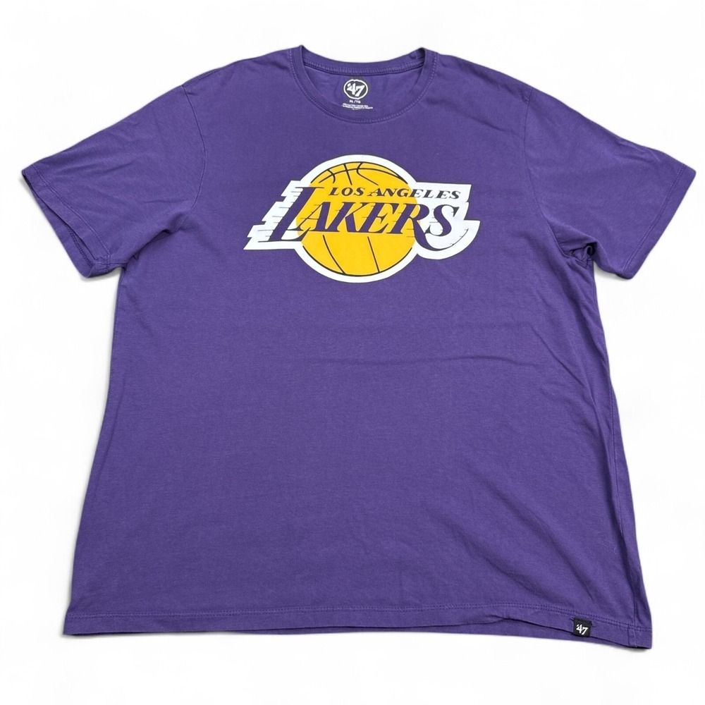 47 Brand Lebron James T Shirt Mens Size XL Purple Double Sided Logo NBA